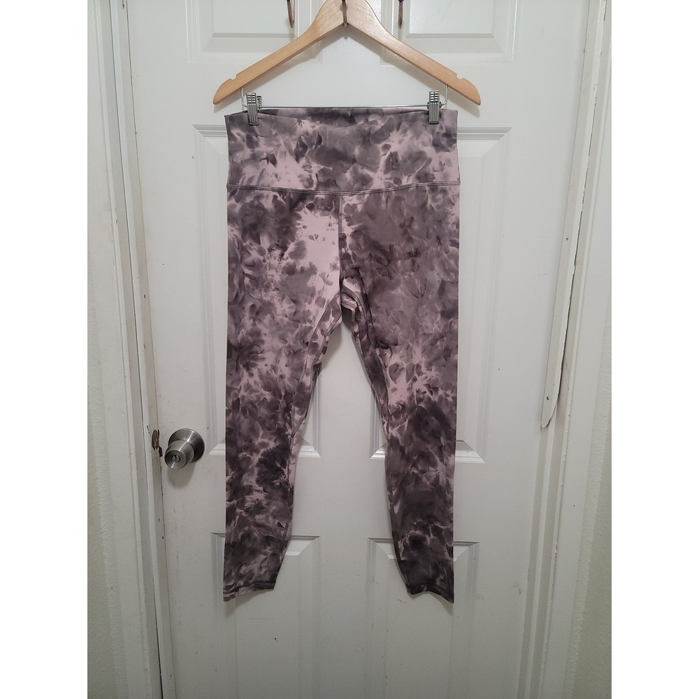 Lululemon Wunder Under Leggings Womens 14 Purple Tie Dye Cloud Wash Yoga Pants